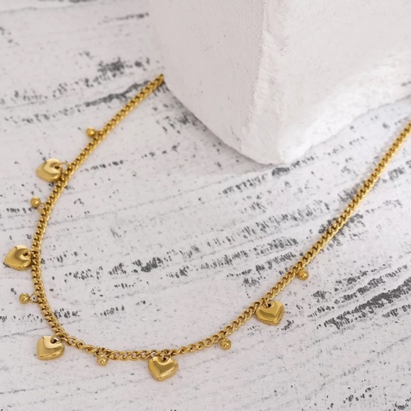 💛Gold plated hearts chain necklace - Picture 6 of 7